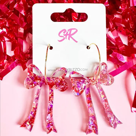 Pink Confetti Bow Hoop