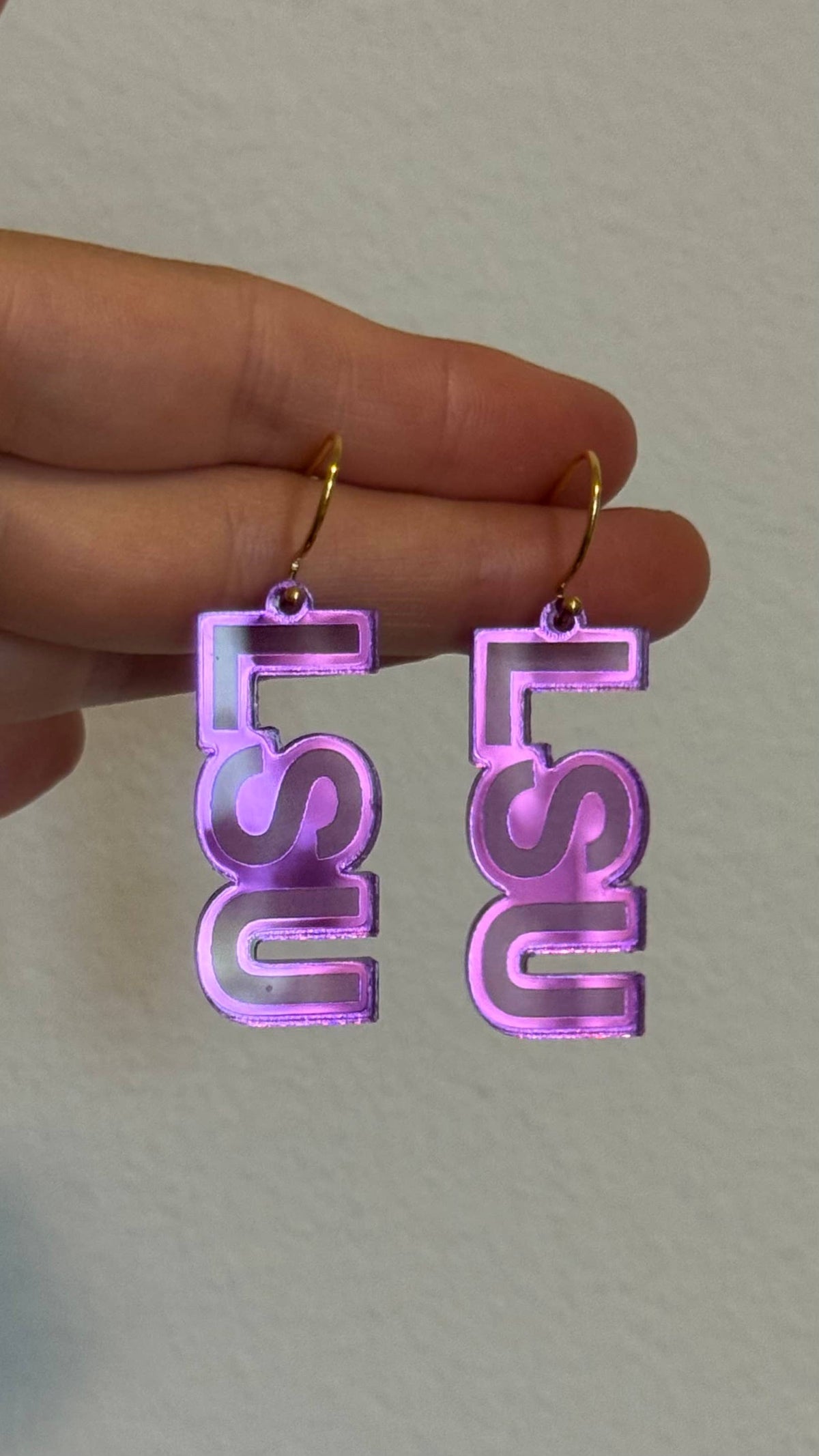 Acrylic LSU Earrings
