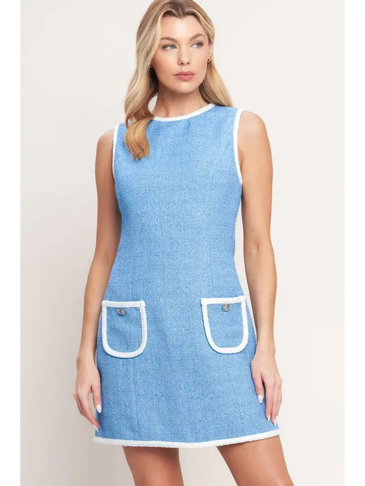 Solid Woven Mini Dress - The Season Boutique