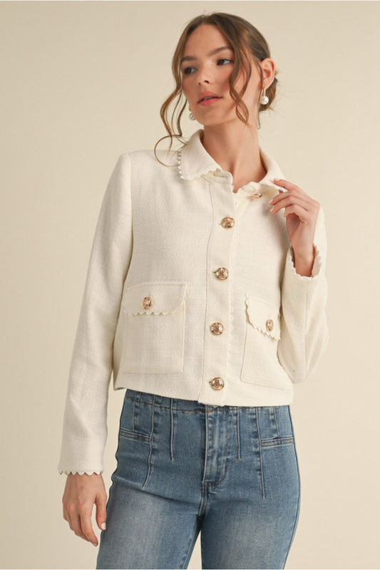 Tweed jacket with collared