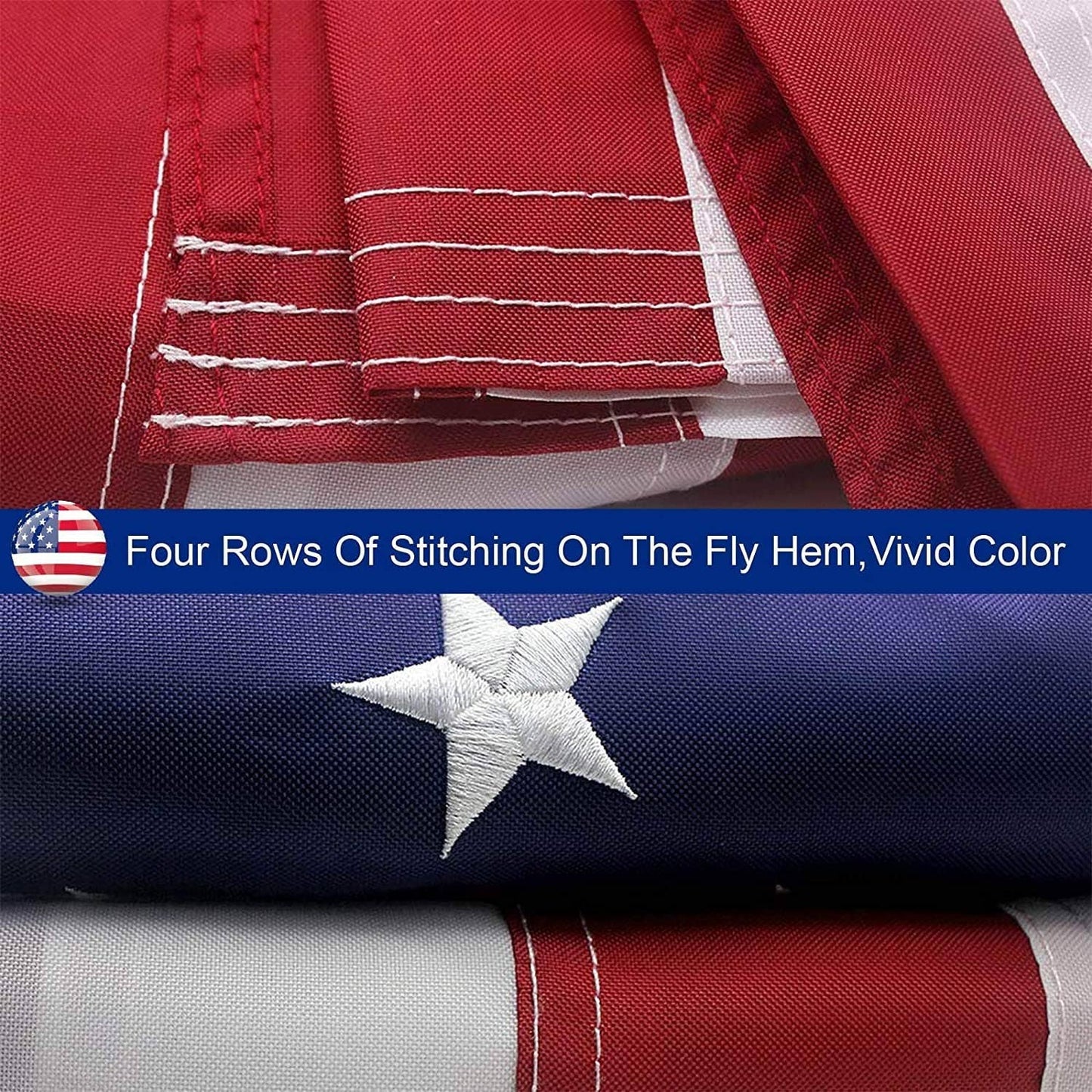 American Flag Outdoor Embroidered: 4x6 FT