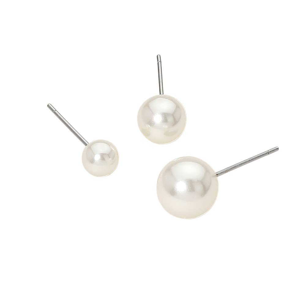 3pc Pearl Stud Earring Set - The Season Boutique