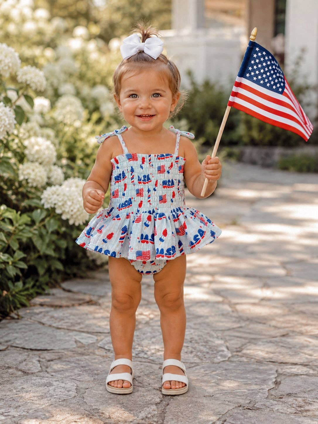 Baby Blue Fourth of July Ruffle Dress - The Season Boutique
