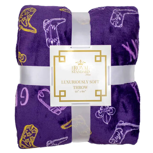 Let's Go Girls Throw Purple/Yellow/White 50x60
