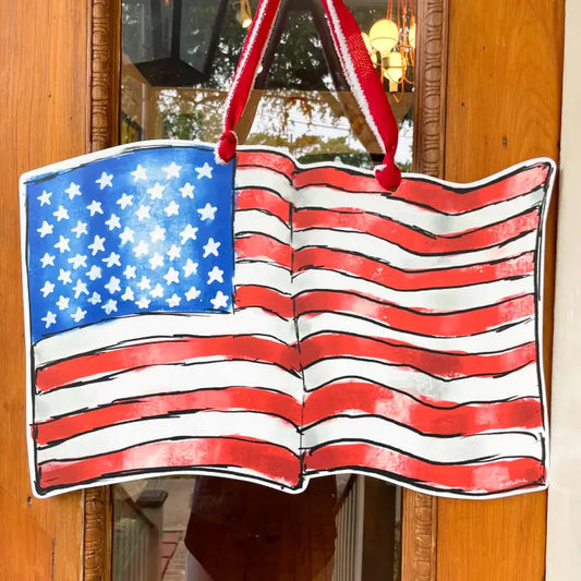 American Flag Door Hanger USA Patriotic Outdoor Decor