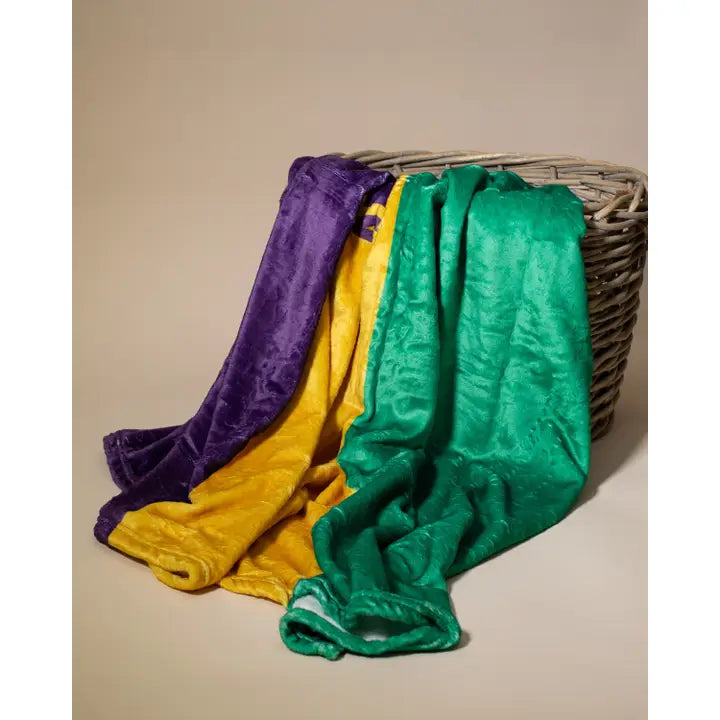 Mardi Gras Flag Throw Purple/Green/Yellow 50x60