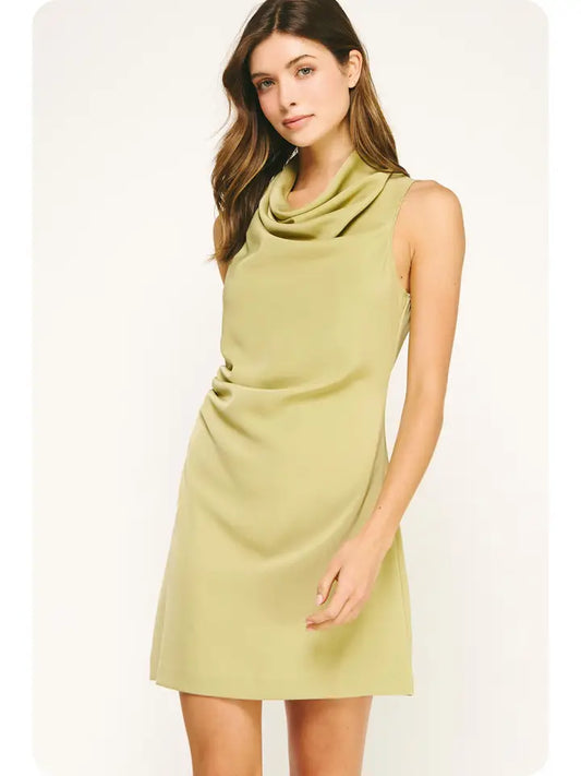 Draped Sleeveless Mini Dress