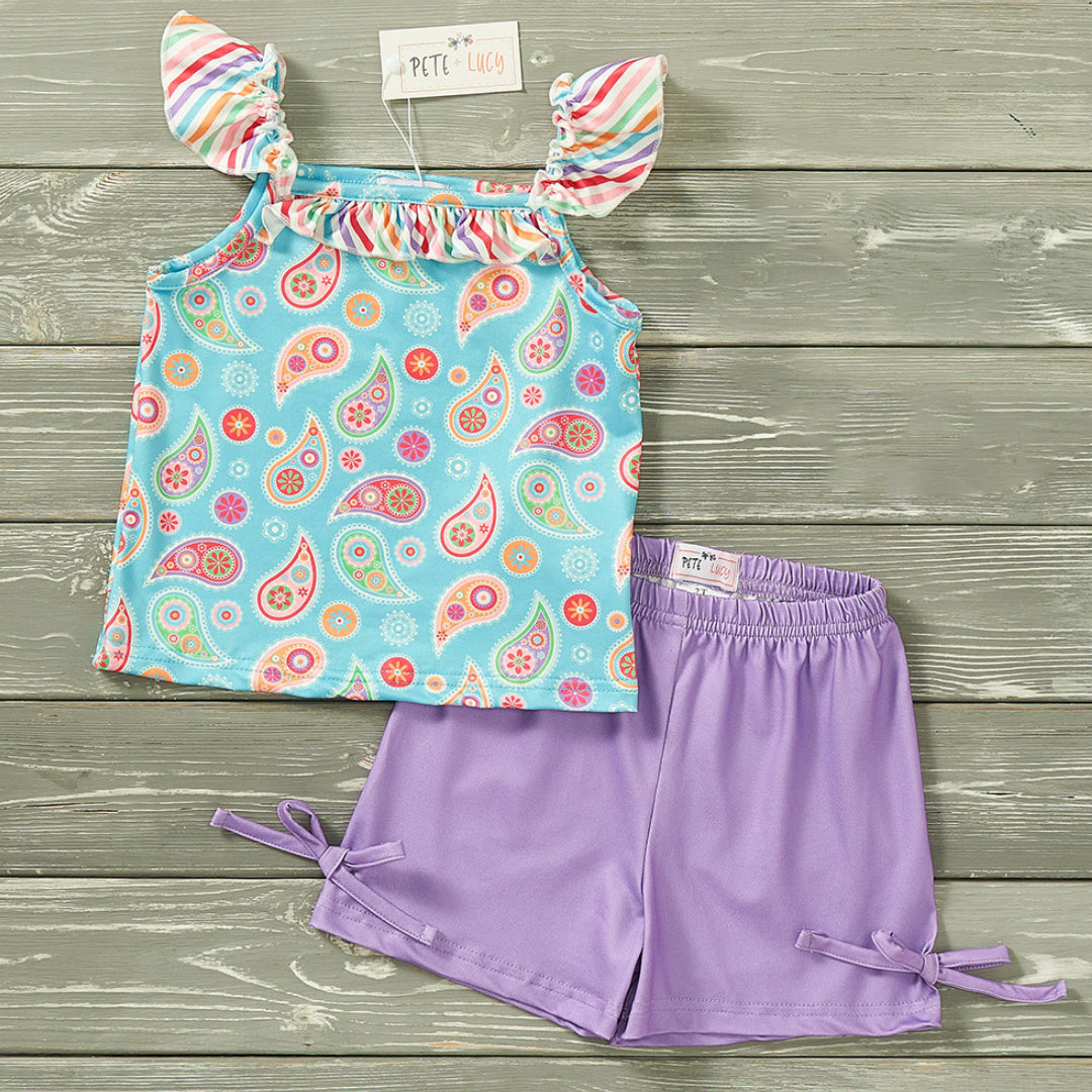 Poppin Paisley - Short Set