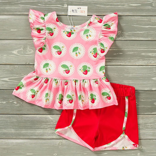 Simply Strawberry Shorts Set