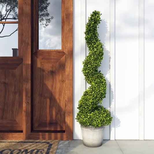 Faux Boxwood Spiral Topiaries, 4ft