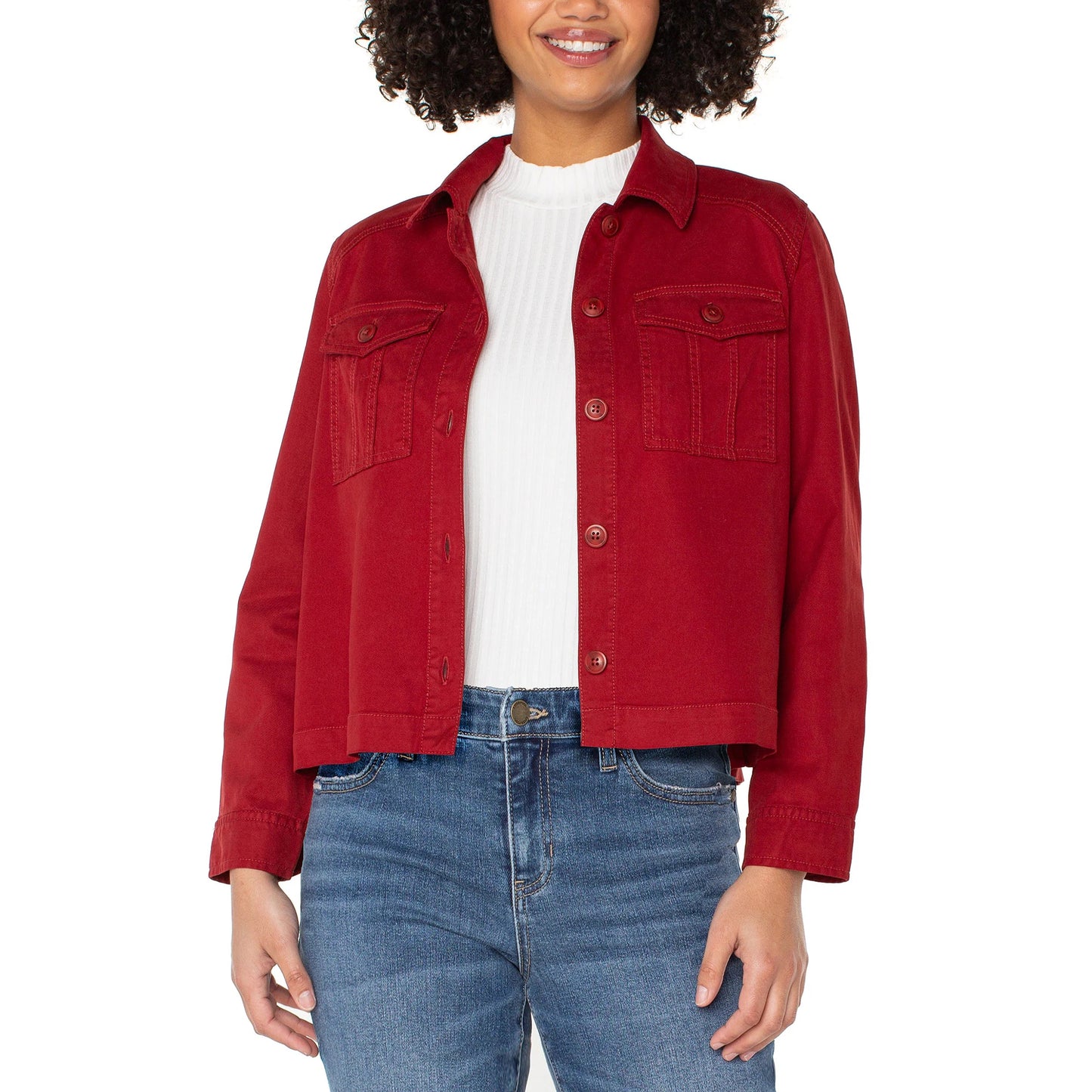 Pleated Back Cropped Jacket