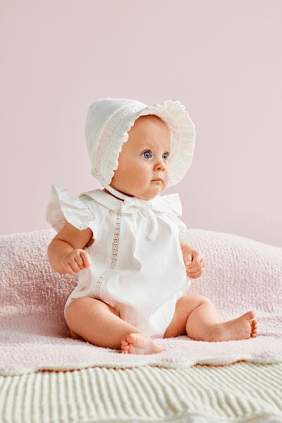 Ivory Smocked Bonnet - The Season Boutique