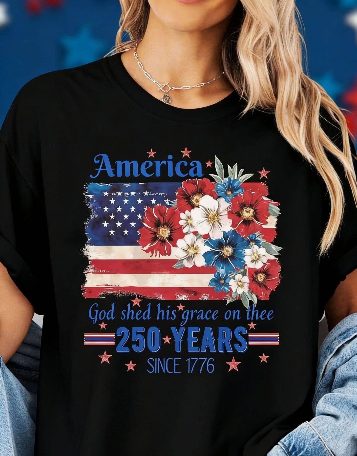 250th Floral Flag Cotton Tee