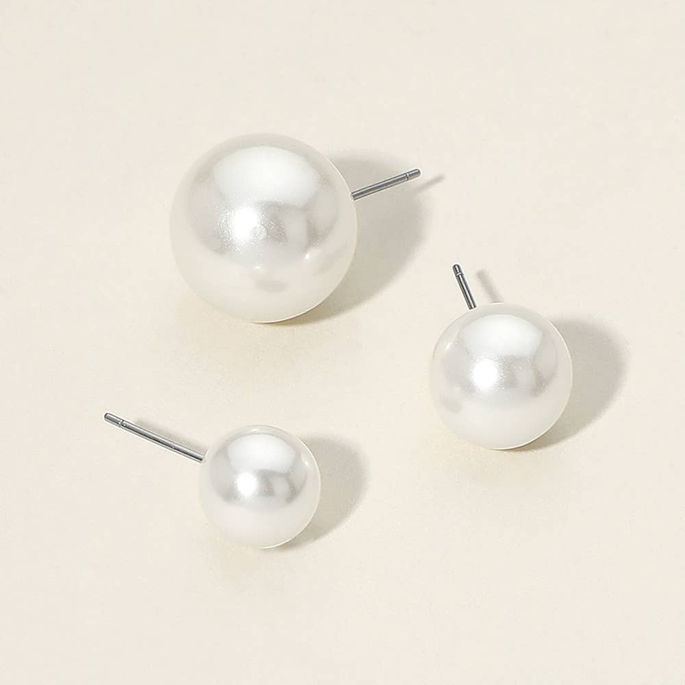 3pc Pearl Stud Earring Set - The Season Boutique