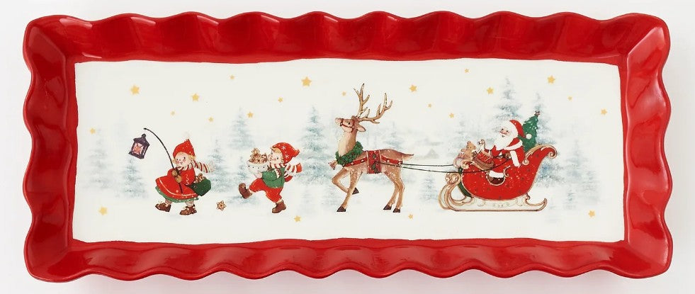 Ruffled Edge Christmas Tray