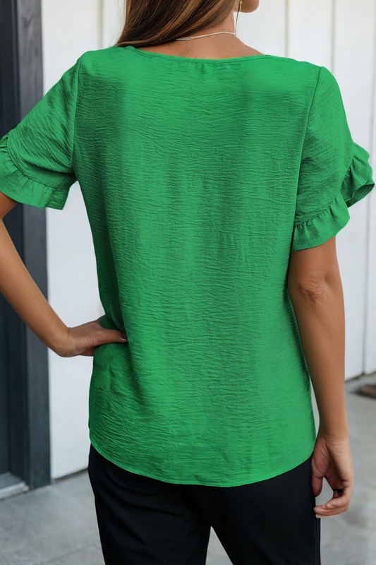 Ruffle Sleeve Blouse - The Season Boutique