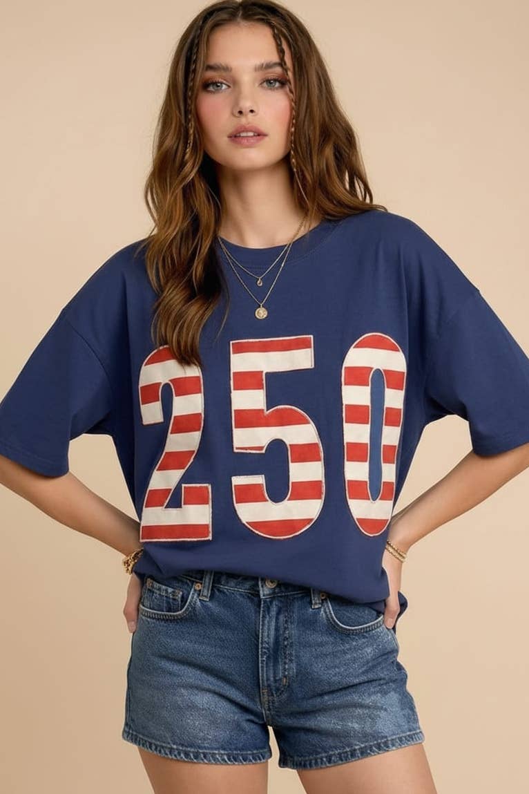 PLUS USA 250th Anniversary Commemorative Oversized: NAVY - The Season Boutique