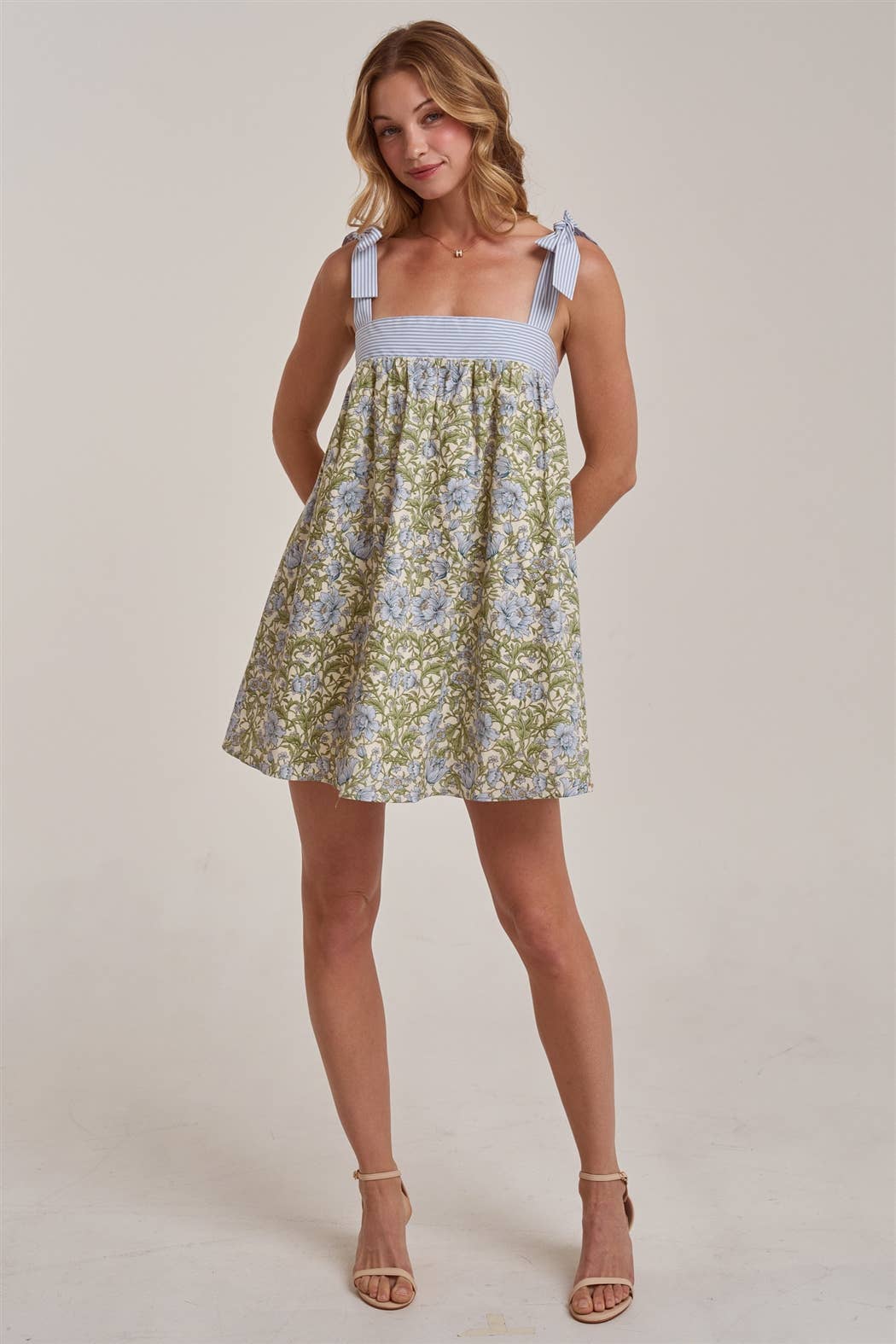 FLORAL BABYDOLL A LINE MINI DRESS - The Season Boutique
