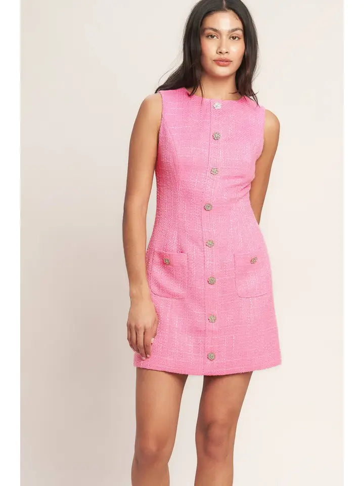 Woven Tweed Mini Dress - The Season Boutique