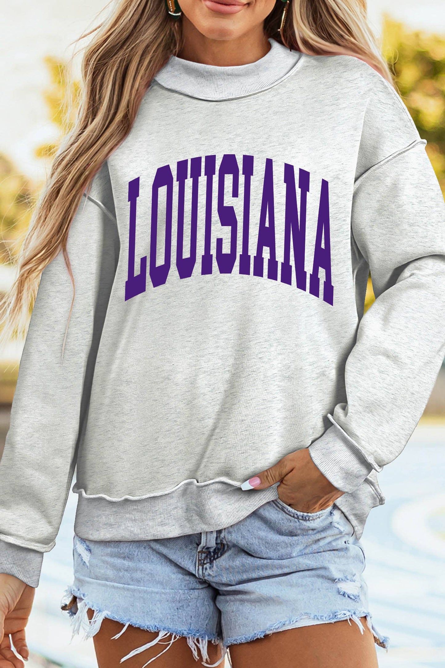 LOUISIANA TIGERS Mock Neck Reversible Sweatshirt