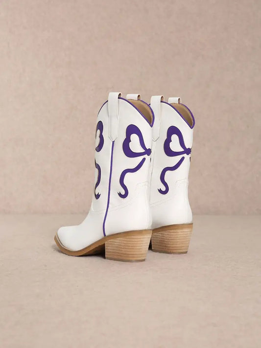 Miriam Ribbon Cut Out Design Coquette Booties