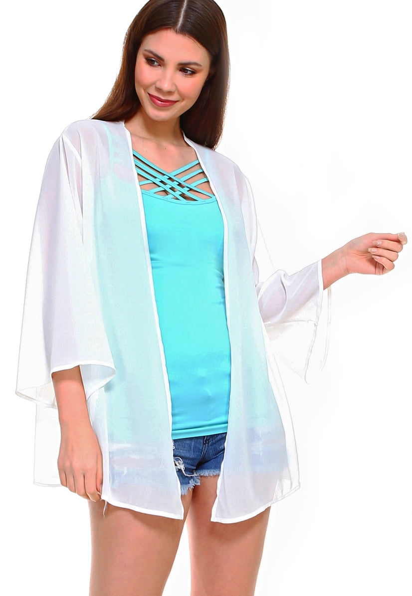 Chiffon Kimono Sleeve Coverup