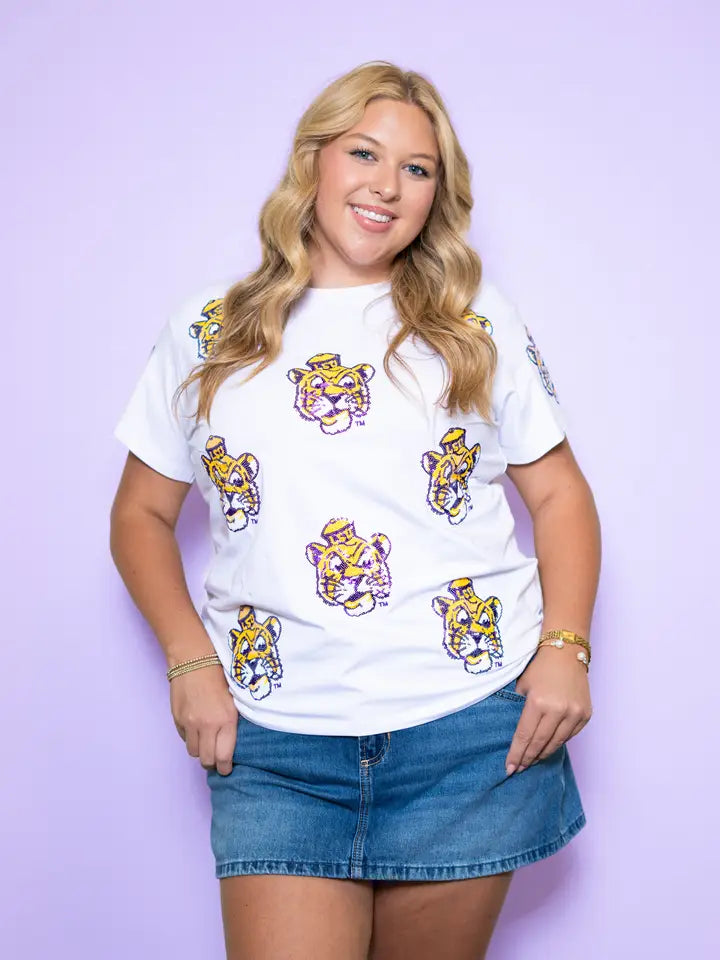 LSU Scattered Vintage Logo Tee