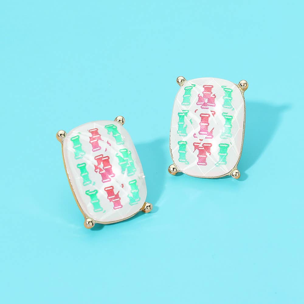Mahjong Tile Stud Earrings - The Season Boutique