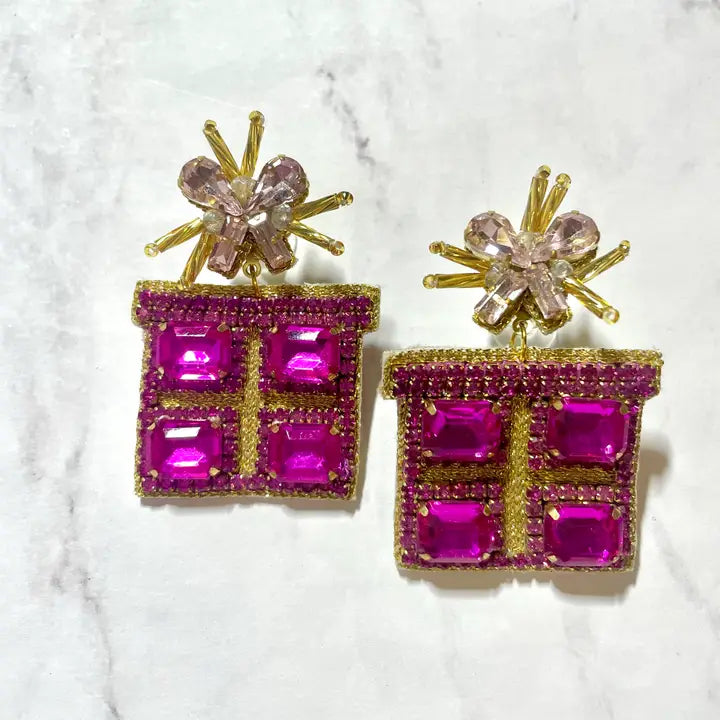 Christmas Jewelry Beaded Pink Holiday Present