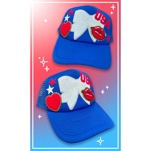 Patriotic Star Patch Trucker Hat