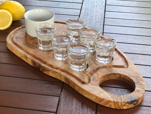 Olive Wood Liquor Serving Board