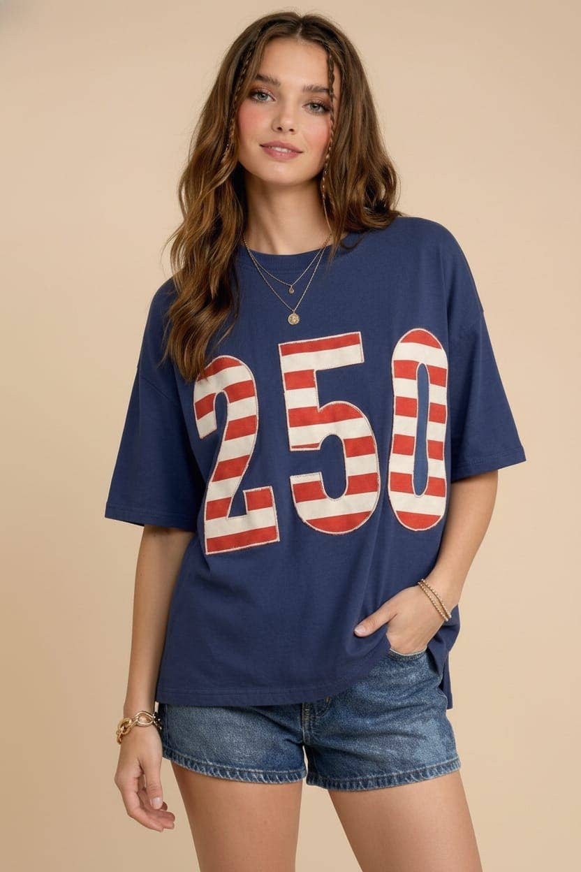 PLUS USA 250th Anniversary Commemorative Oversized: NAVY - The Season Boutique