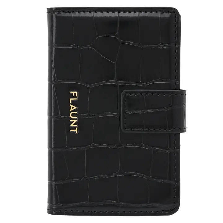 Black Crocodile Leather Magsafe Wallet