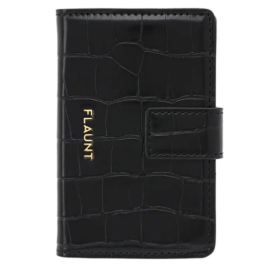 Black Crocodile Leather Magsafe Wallet