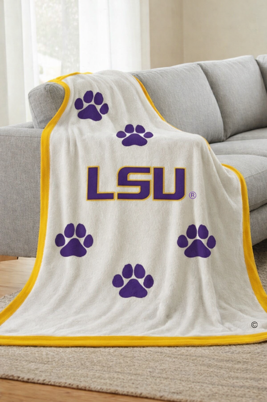 LSU Tiger Paws Luxury Blanket - The Season Boutique