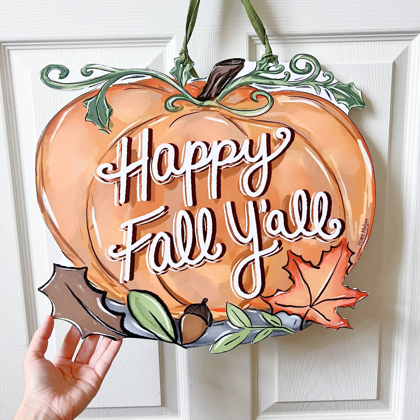 Happy Fall Y'all Pumpkin Door Hanger