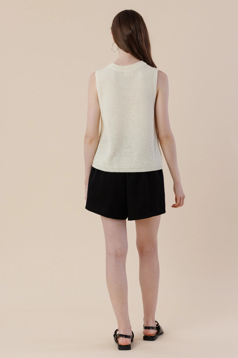 Bow Embroidered Sweater Tank