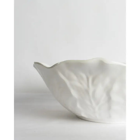 Cabbage Melamine Serving Bowl White 12.75x4.75