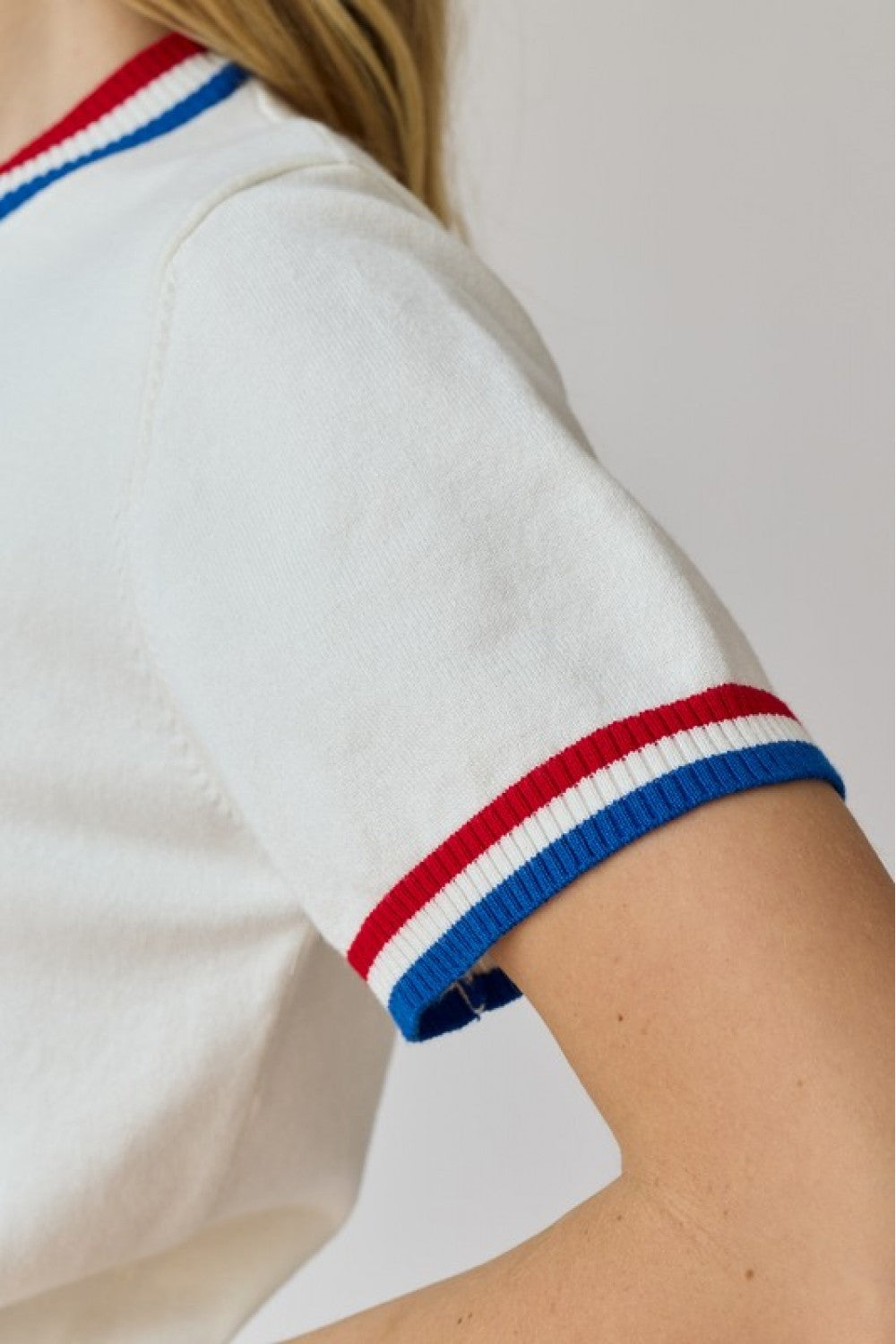 "USA" Short Sleeve Knit Top