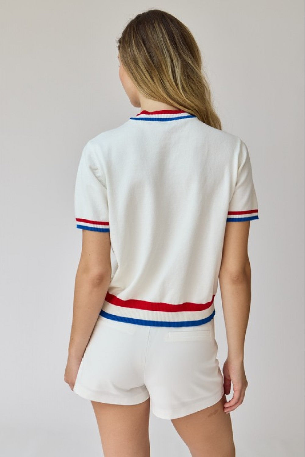 "USA" Short Sleeve Knit Top