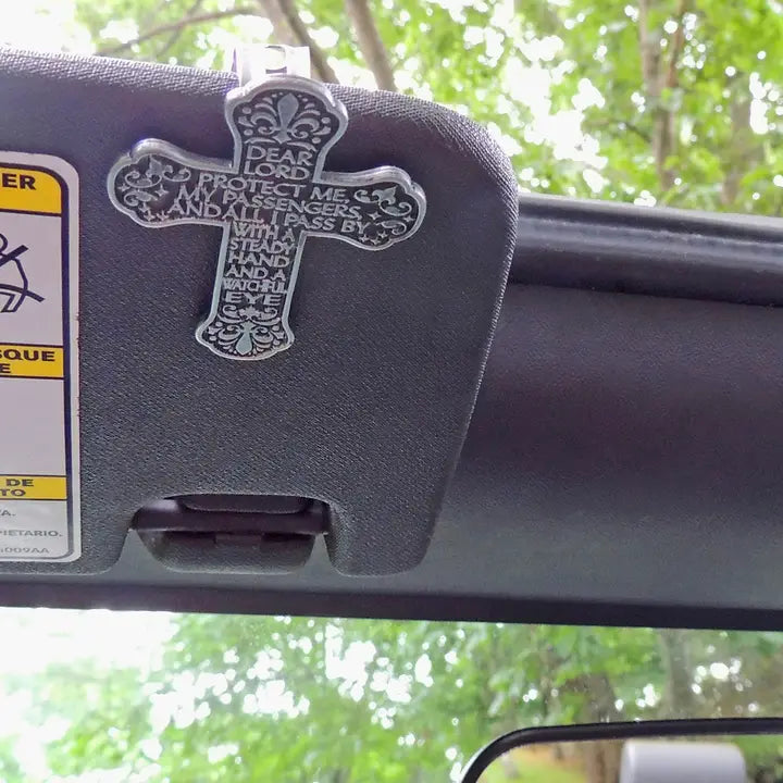 Motorist Prayer Cross Visor Clip