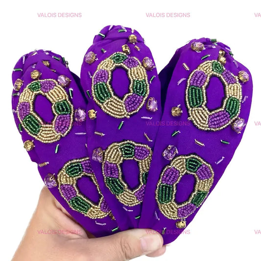 King Cake Mardi Gras Headband