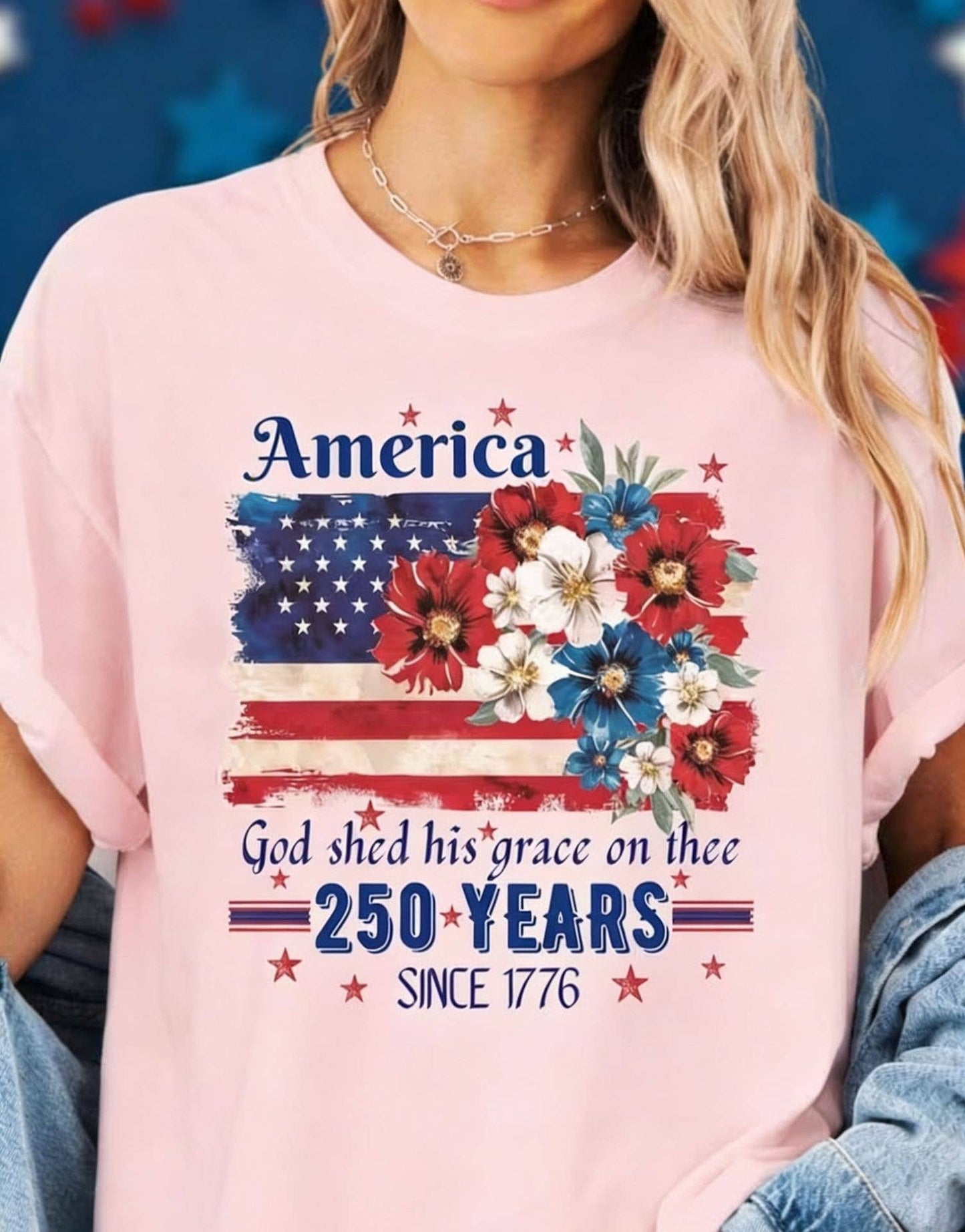 250th Floral Flag Cotton Tee
