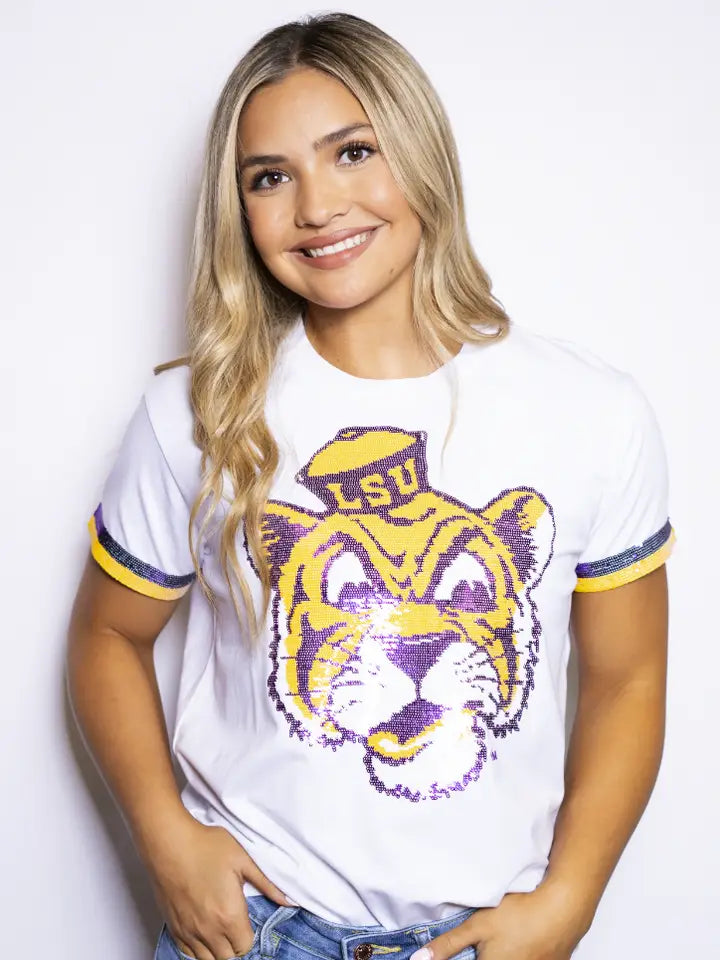 LSU Vintage Tiger Sequin Sleeve