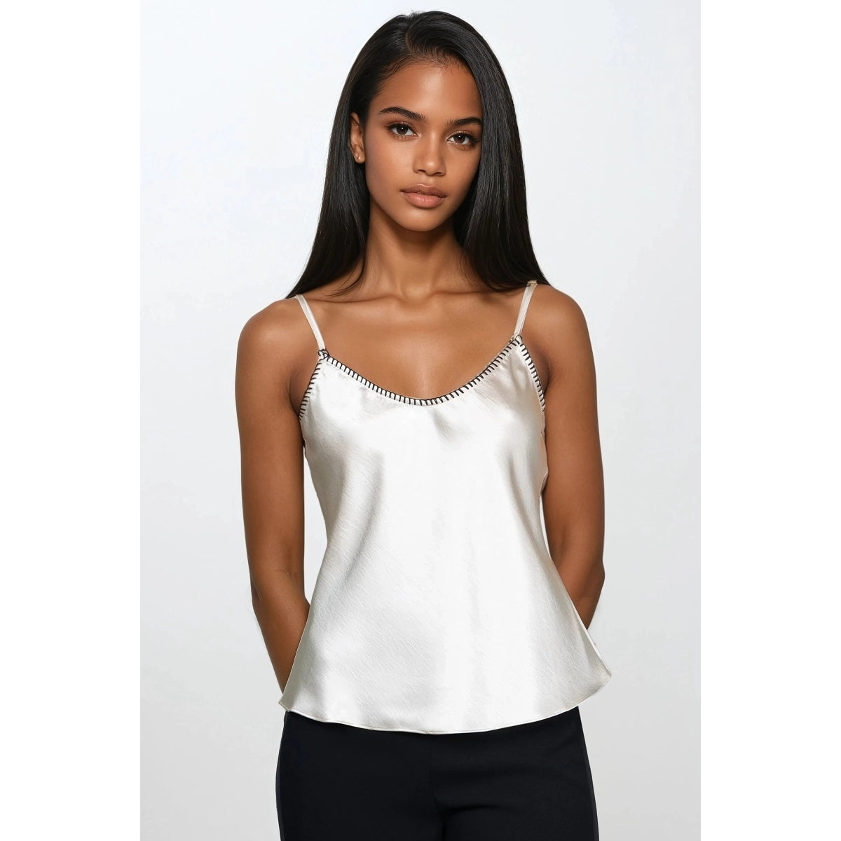 Whipstitch Satin Camisole