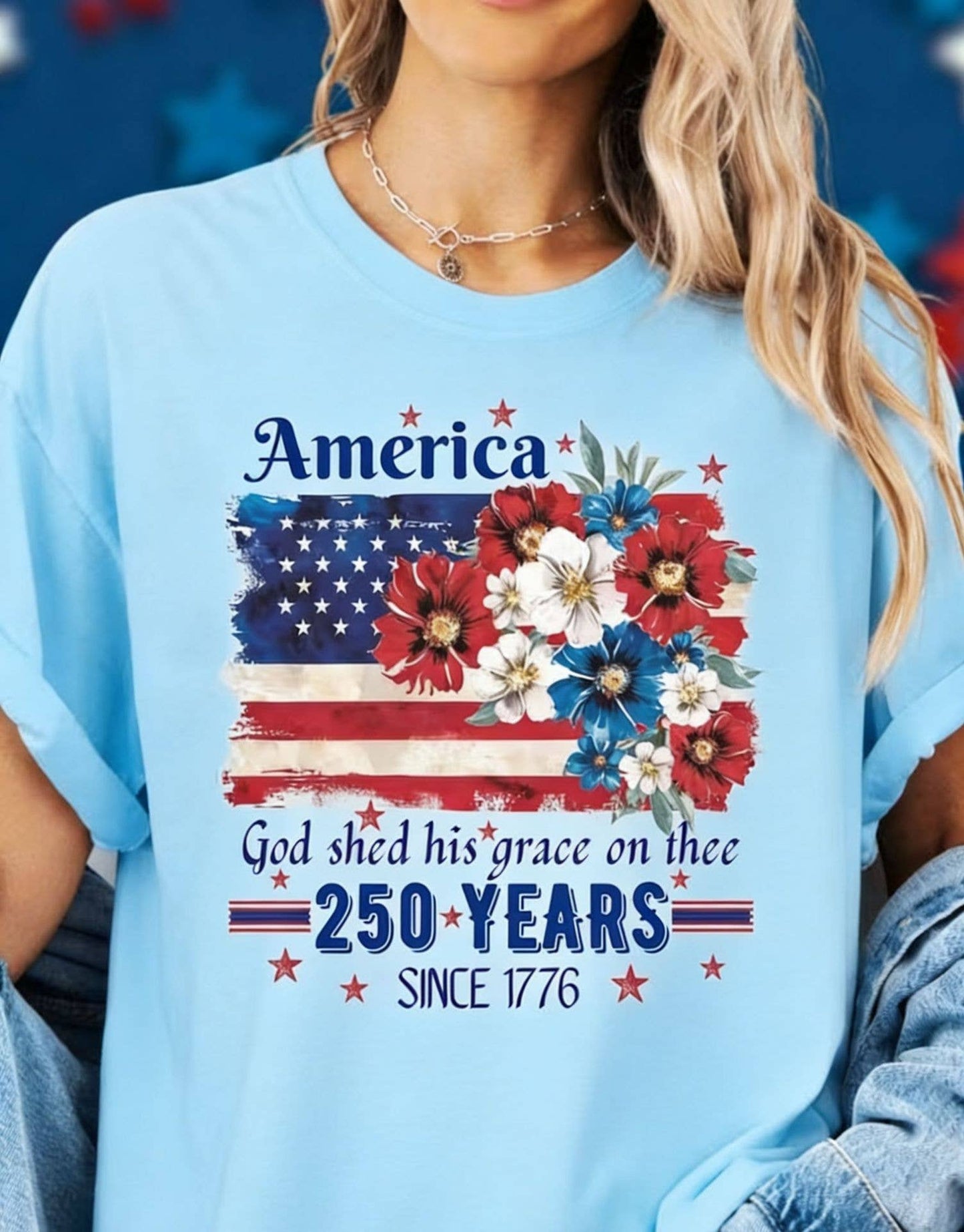 250th Floral Flag Cotton Tee