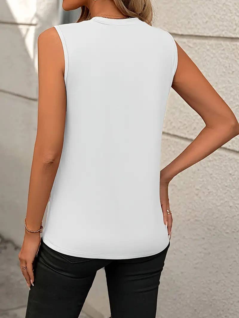CREW NECK SLEEVELESS TANK TOP