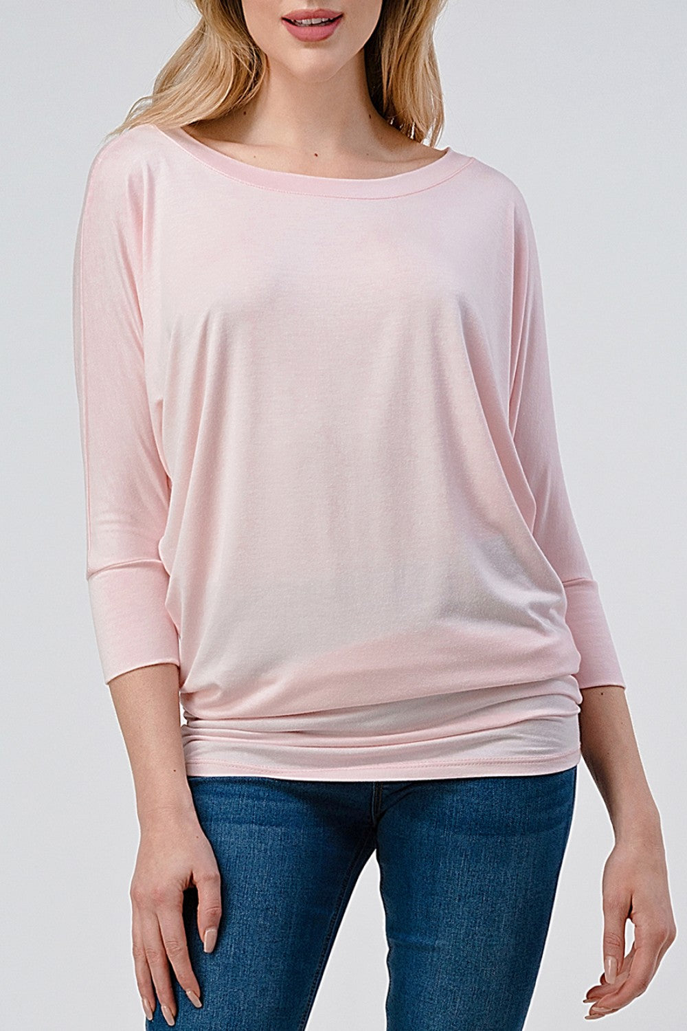 Dolman Sleeve Round Neck Top