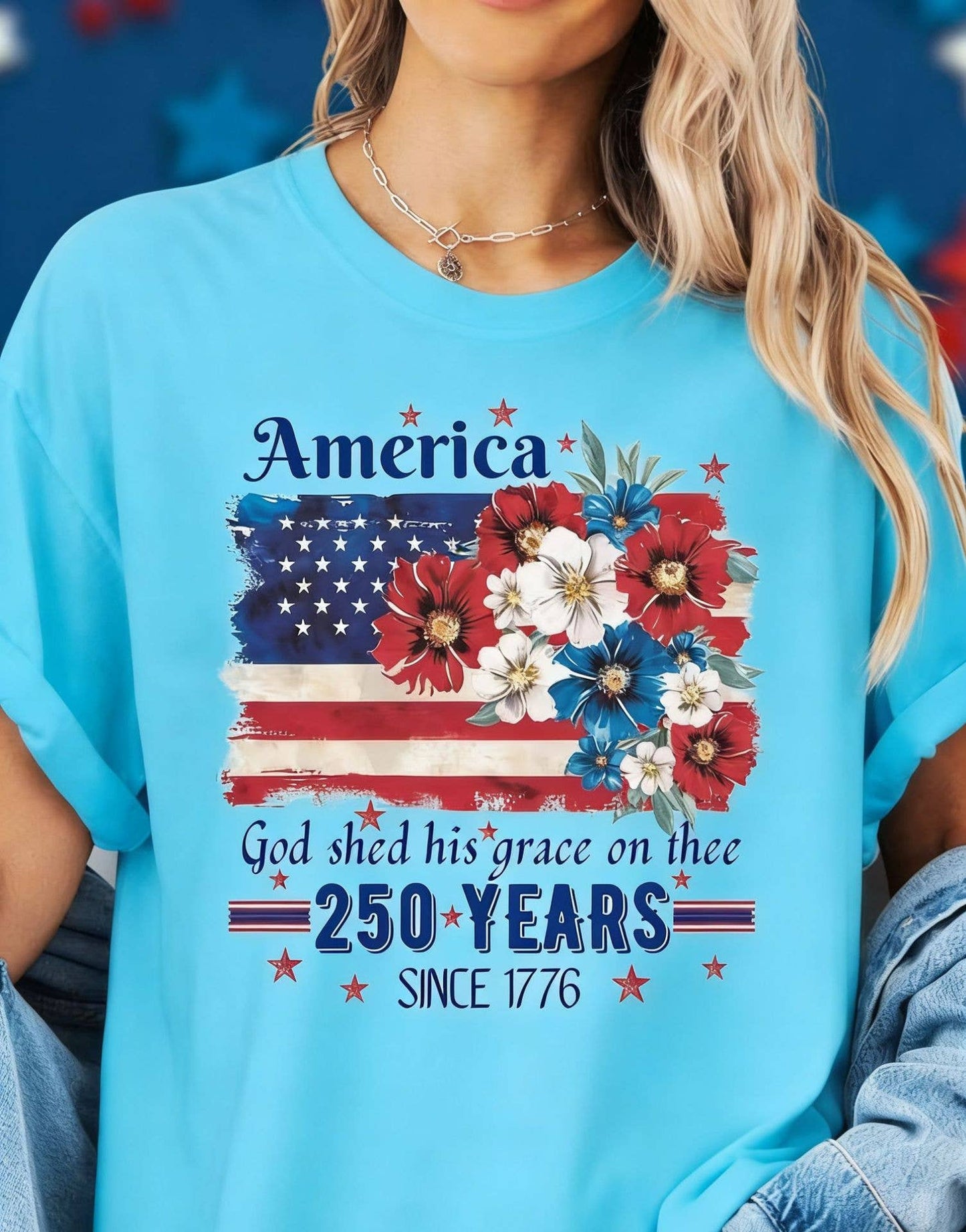 250th Floral Flag Cotton Tee