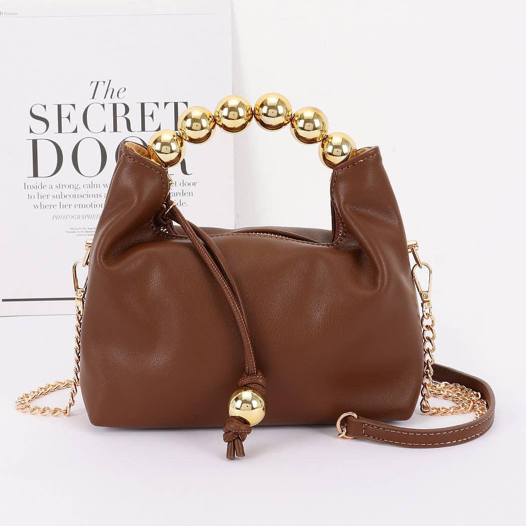 Faux Leather CCB Ball Handle Bag